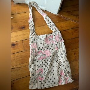 ☀️3/$25 FREE PEOPLE Gauze Boho Reusable Shopping Tote Bag festival floral